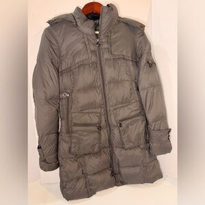 Calvin Klein gray long Packable Down Jacket size small